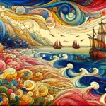 Ondas pacíficas en el mar de la calma